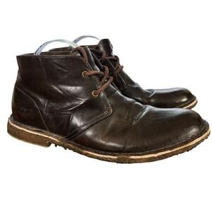 Ugg 3275 Leighton Chukka Lace Up Brown Leather Mens Ankle Boots Shoes sz 10